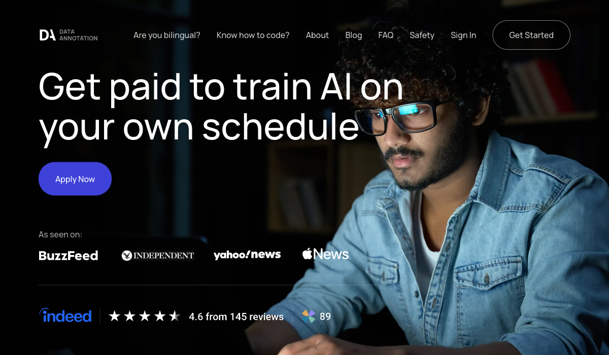 Data Annotation Tech landing page