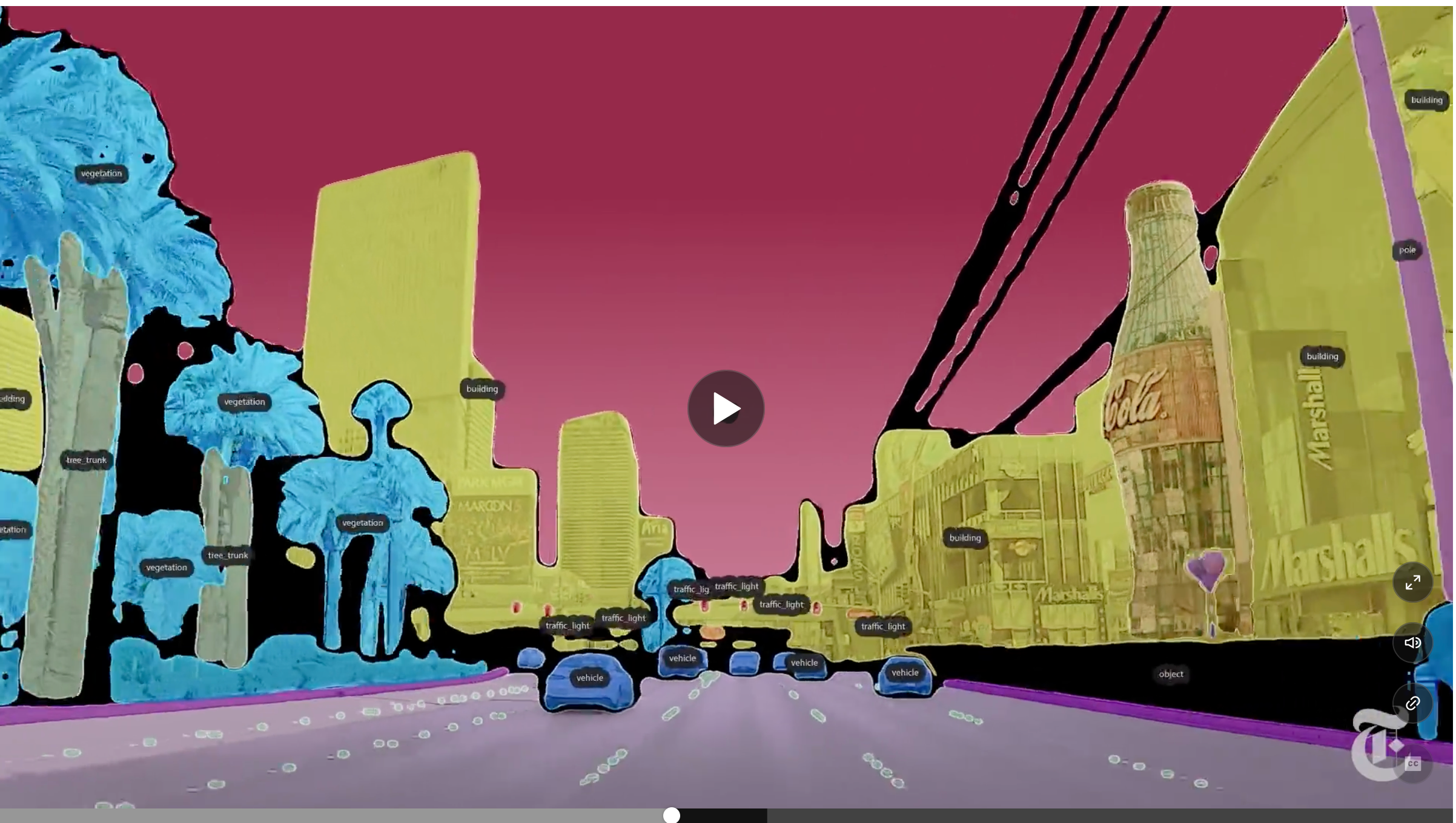 Remotasks image annotation interface showing labeled street scene for autonomous driving