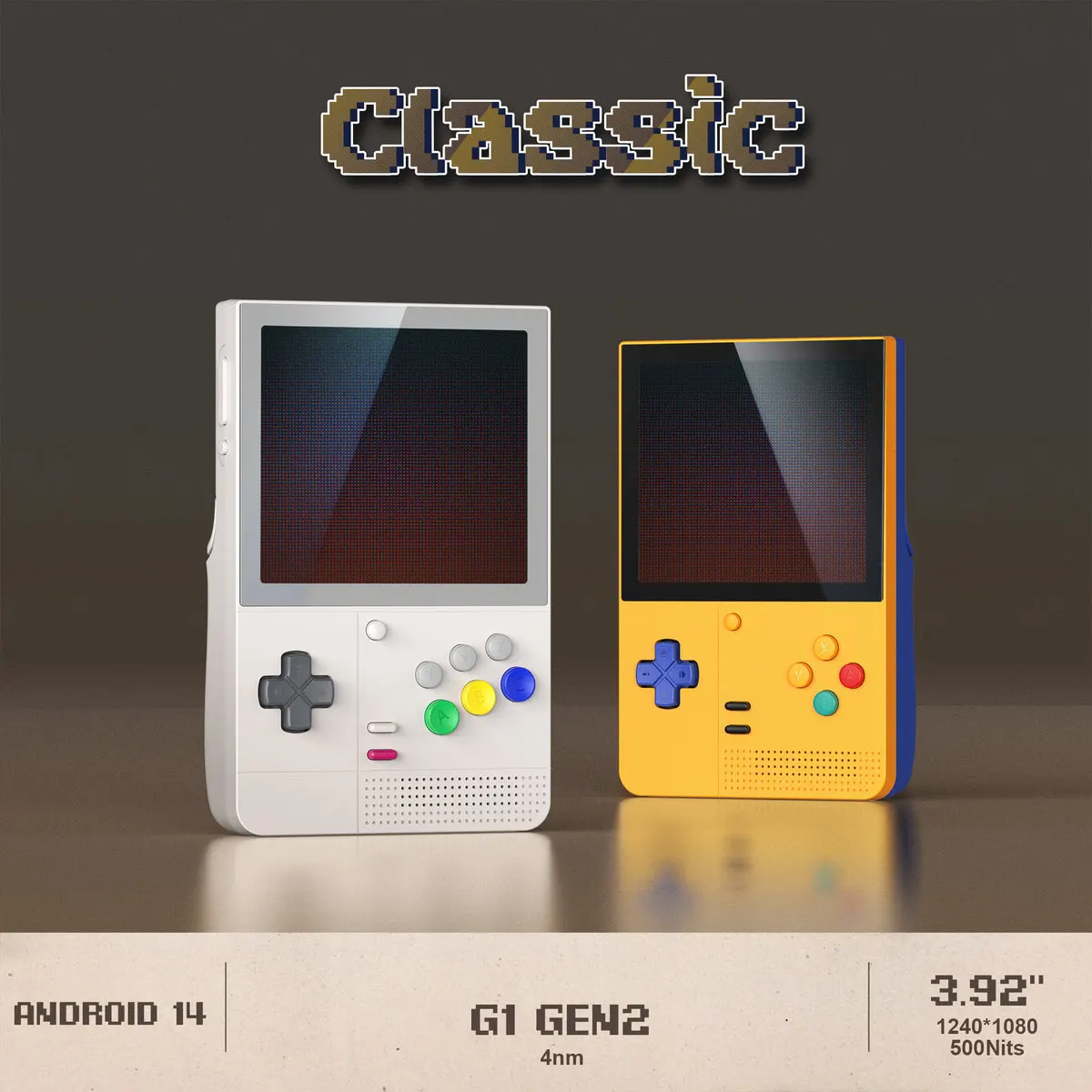 Retroid Pocket Classic handheld in green and grey