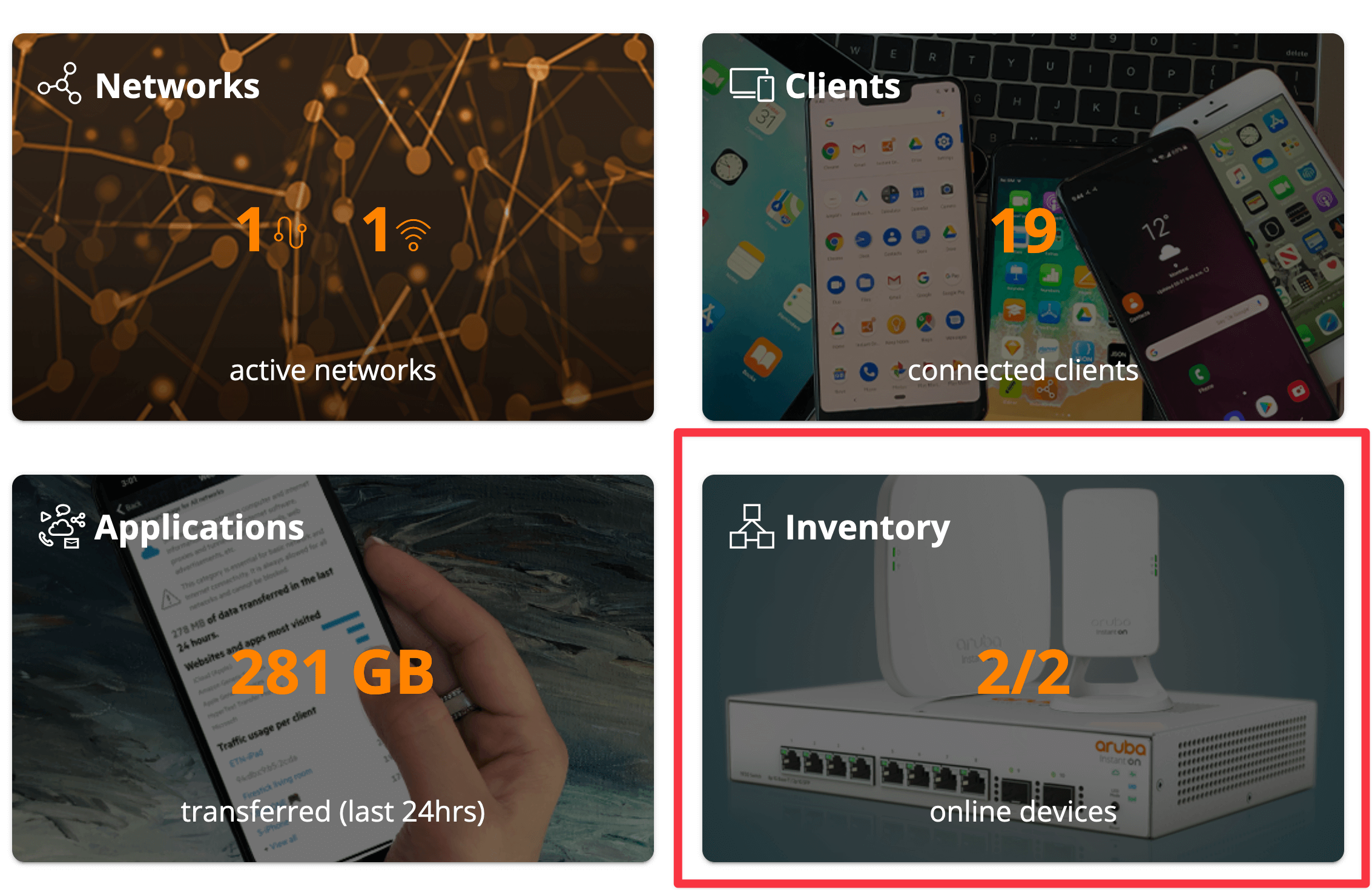 aruba instant on portal screenshot