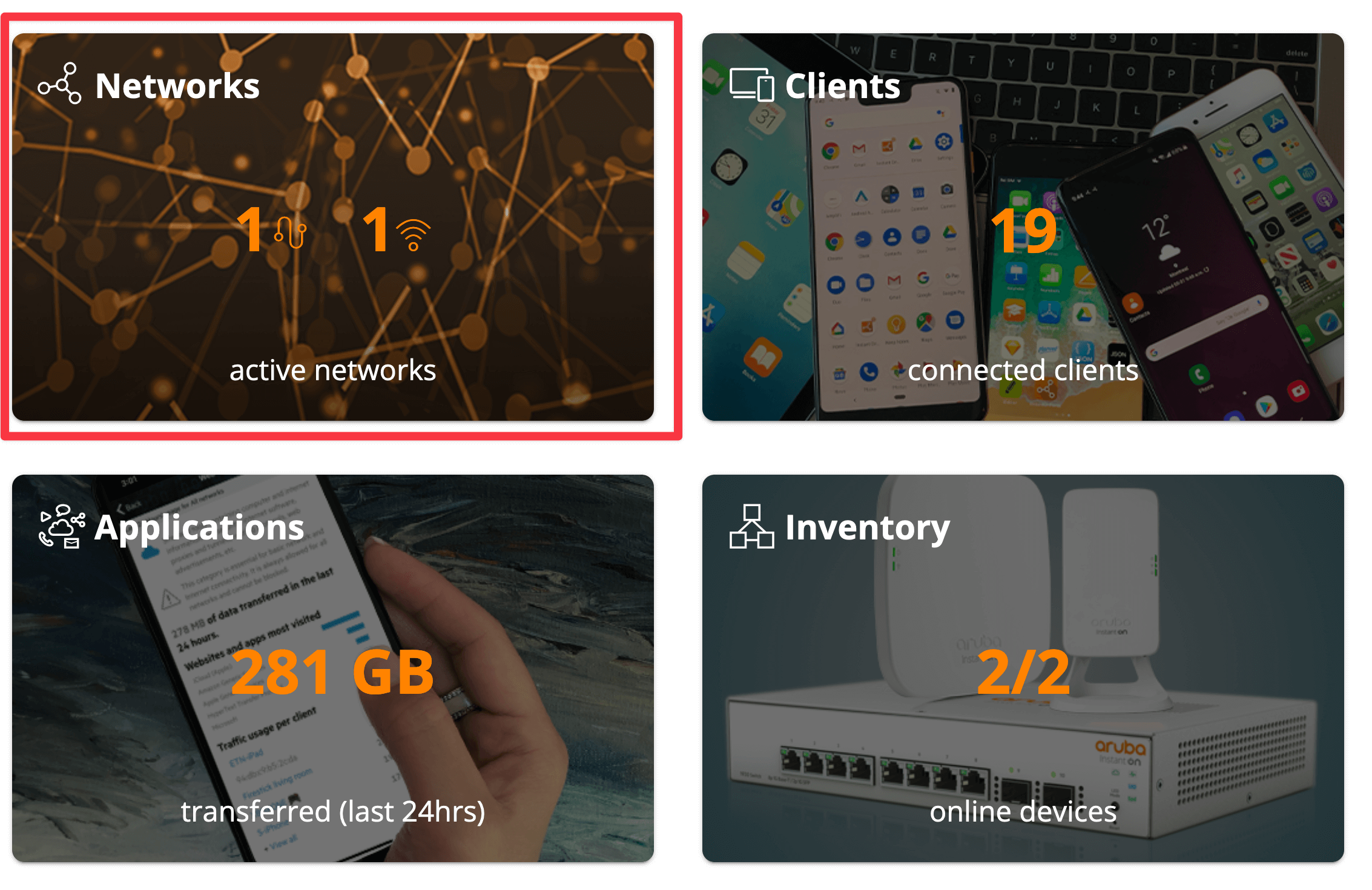 aruba instant on portal screenshot