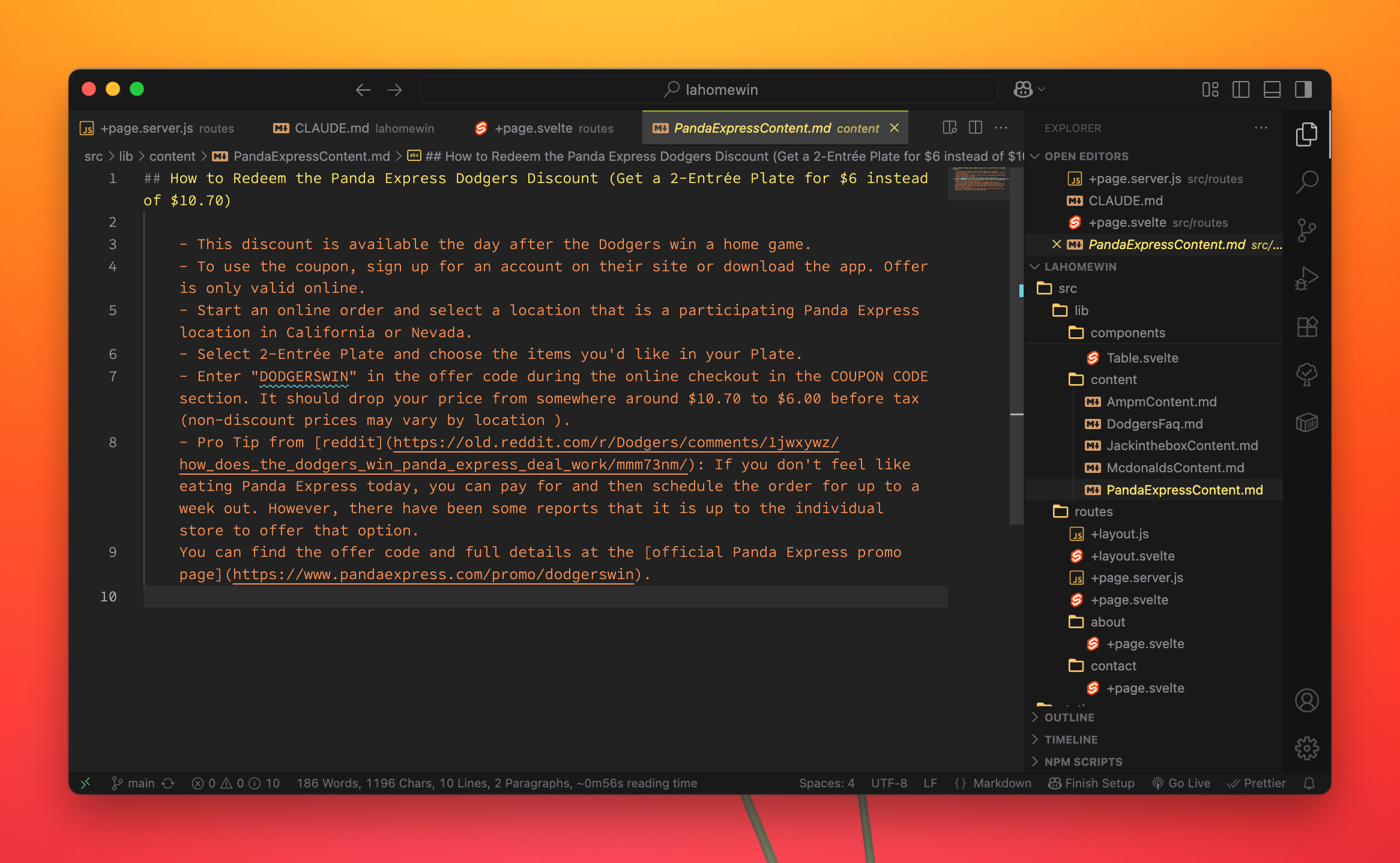vscode screenshot of markdown file